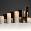 Luxe Collection 3 x 8 White Flickering Flame Led Wax Candle