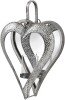 Antique Silver Heart Mirrored Tealight Holder In Small