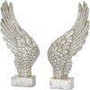 Large Freestanding Antique Silver Angel Wings Ornament