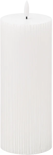 Luxe Collection Natural Glow 3x8 Textured Ribbed Led Candle