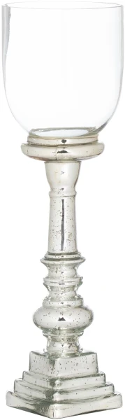 Mercury Effect Glass Top Tall Candle Pillar Holder