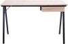 Nautilus Tyrol Compact Desk with Suspended Underdesk Drawer - Black Frame - Oak Finish