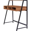 Nautilus Vienna Compact Two Tier Desk with Stylish Feature Frame and Upper Storage Shelf - Black Frame - Walnut Finish