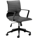 TC Sosa Leather Medium Back All Black Chair