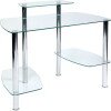 Teknik Glacier Rectangular Glass Home Desk with Straight Legs - 1090 x 590mm