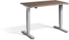 Lavoro Mini Height Adjustable Desk - 1000 x 600mm - Grey Nebraska Oak