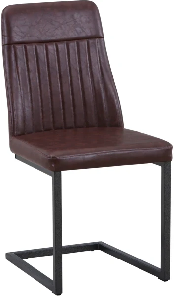 Baumhaus Antiqued Brown Leather Dining Chair (Set of Two)