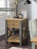 Urban Elegance Reclaimed Lamp Table with Drawer