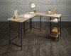 Teknik Industrial Style L-Shaped Charter Oak Home Desk - 1205 x 1194mm