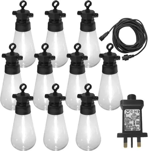 Luxform Lighting Hawaii 24v 10 Pack Party Lights With Warm White Bulbs