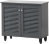 Essentials 2 Door Shoe Cabinet - Dark Grey