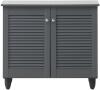 Essentials 2 Door Shoe Cabinet - Dark Grey