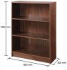 Essentials Low Wide Bookcase - Walnut