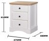 Carden Nightstand With 3 Drawers - White