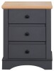Carden Nightstand With 3 Drawers - Dark Grey