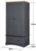 Carden 2 Door Wardrobe - Dark Grey