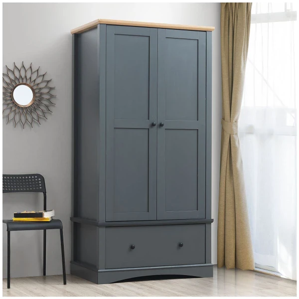 Carden 2 Door Wardrobe - Dark Grey