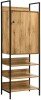 Zahra 4 Piece Bedroom Furniture Set Open Wardrobes - Wotan Oak