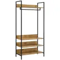 Zahra Open Wide Wardrobe With 4 Shelves - Wotan Oak