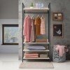 Zahra Open Wide Wardrobe With 4 Shelves - Ash Oak