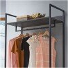 Zahra Open Wide Wardrobe With 4 Shelves - Black