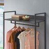 Zahra Open Wide Wardrobe With 4 Shelves - Black