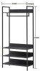 Zahra Open Wide Wardrobe With 4 Shelves - Black