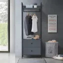 Zahra Open Wardrobe With 2 Drawers - Dark Grey