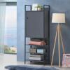 Zahra Storage Cabinet With 1 Door & 3 Shelves - Dark Grey