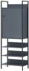 Zahra Storage Cabinet With 1 Door & 3 Shelves - Dark Grey