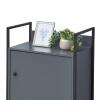 Zahra Storage Cabinet With 1 Door & 3 Shelves - Dark Grey