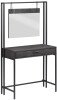 Zahra Dressing Table With Mirror - Black