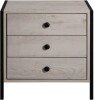 Zahra Nightstand With 3 Drawers - Ash Oak
