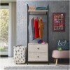 Zahra 3 Piece Bedroom Furniture Set Open Wardrobes - Ash Oak