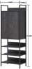 Zahra 4 Piece Bedroom Furniture Set Open Wardrobes - Black Oak