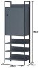 Zahra 3 Piece Bedroom Furniture Set Open Wardrobes - Dark Grey